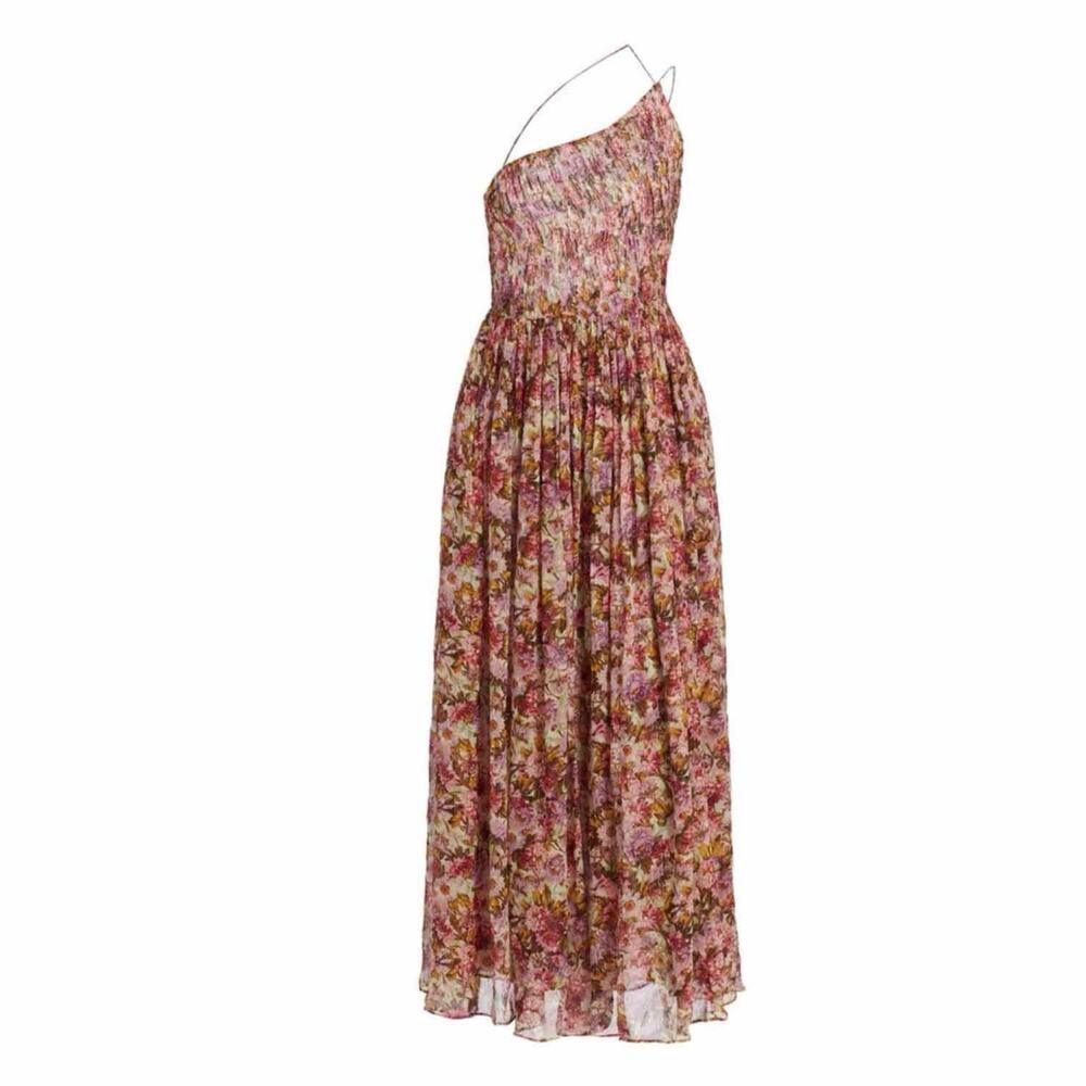 Doen Felicity Silk Floral Midi-Dress Size Xl